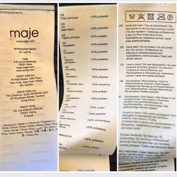 Maje Rockina Balloon Sleeve Dress Navy - Picture 8 of 12